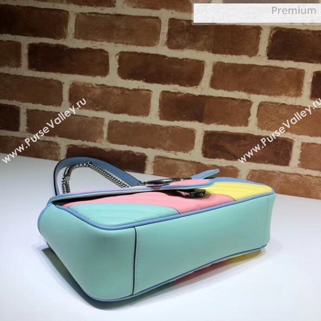 Gucci GG Marmont Matelassé Small Shoulder Bag 443497 Multicolor Pastel 2020 (DLH-20051106)