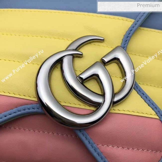 Gucci GG Marmont Matelassé Small Shoulder Bag 443497 Multicolor Pastel 2020 (DLH-20051106)