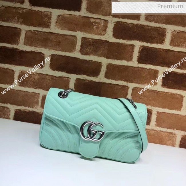 Gucci GG Marmont Matelassé Small Shoulder Bag 443497 Pastel Green 2020 (DLH-20051107)