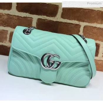 Gucci GG Marmont Matelassé Small Shoulder Bag 443497 Pastel Green 2020 (DLH-20051107)