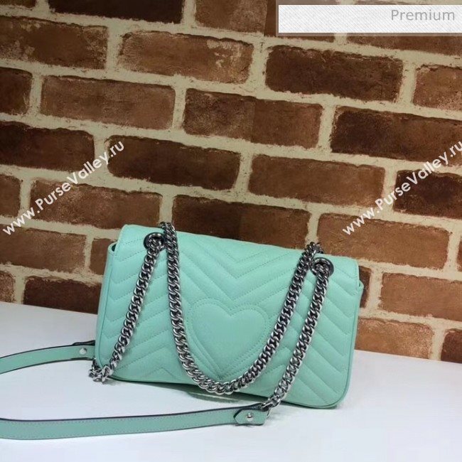 Gucci GG Marmont Matelassé Small Shoulder Bag 443497 Pastel Green 2020 (DLH-20051107)