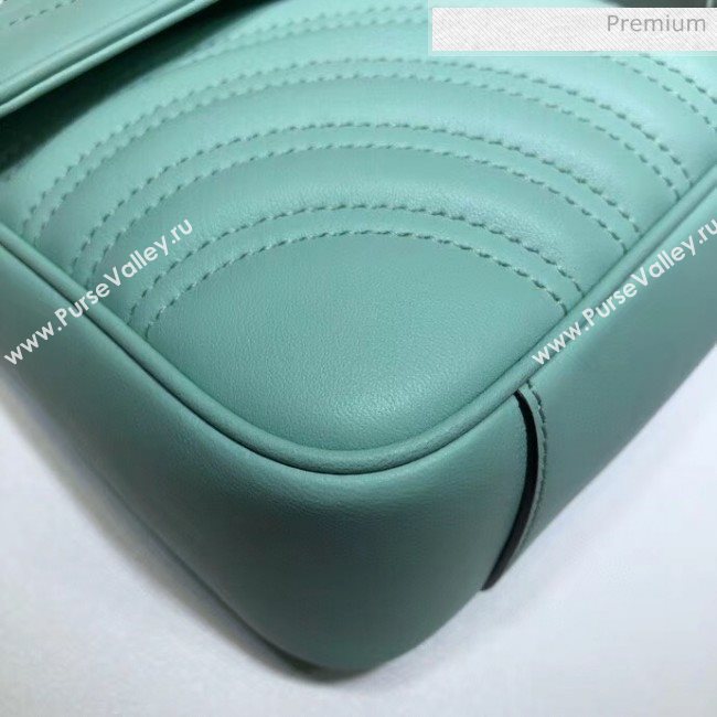 Gucci GG Marmont Matelassé Small Shoulder Bag 443497 Pastel Green 2020 (DLH-20051107)