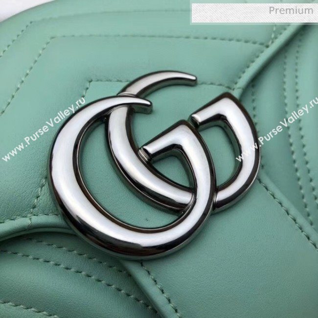 Gucci GG Marmont Matelassé Small Shoulder Bag 443497 Pastel Green 2020 (DLH-20051107)