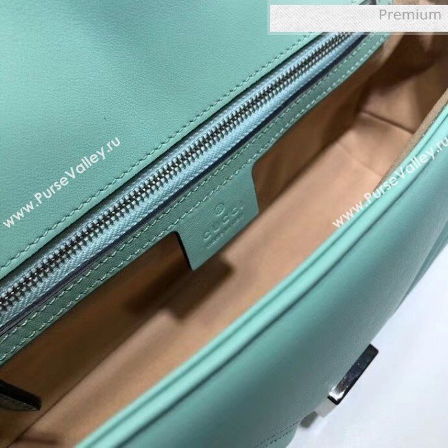 Gucci GG Marmont Matelassé Small Shoulder Bag 443497 Pastel Green 2020 (DLH-20051107)