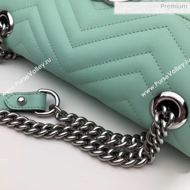 Gucci GG Marmont Matelassé Small Shoulder Bag 443497 Pastel Green 2020 (DLH-20051107)