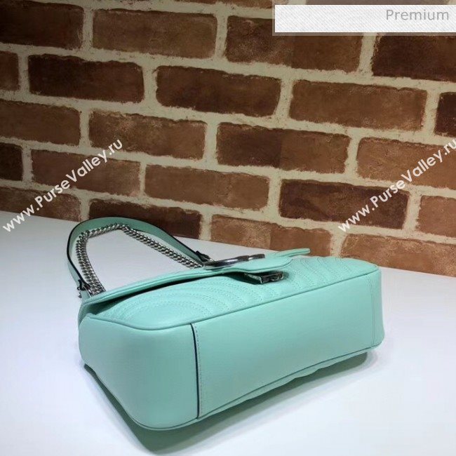 Gucci GG Marmont Matelassé Small Shoulder Bag 443497 Pastel Green 2020 (DLH-20051107)