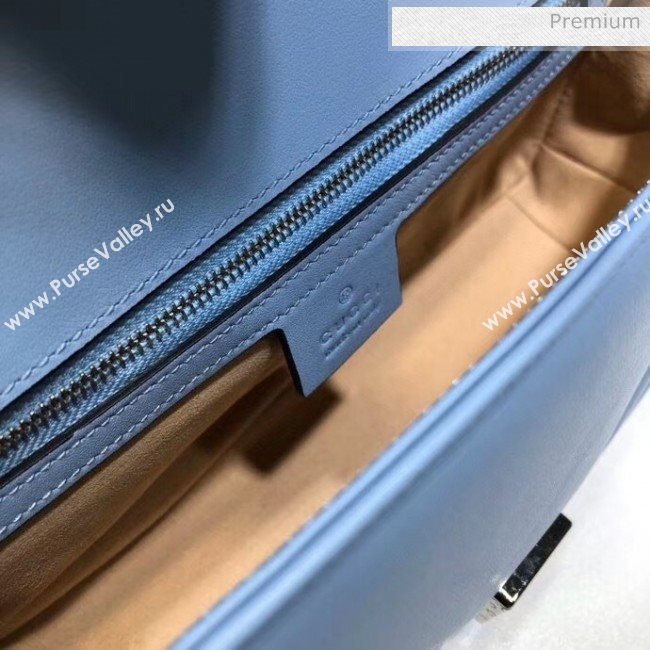 Gucci GG Marmont Matelassé Small Shoulder Bag 443497 Pastel Blue 2020 (DLH-20051108)