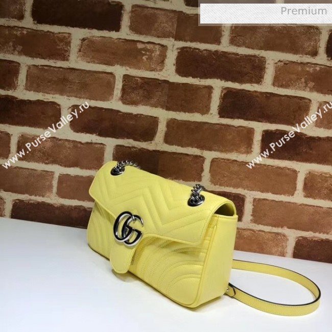 Gucci GG Marmont Matelassé Small Shoulder Bag 443497 Pastel Yellow 2020 (DLH-20051109)