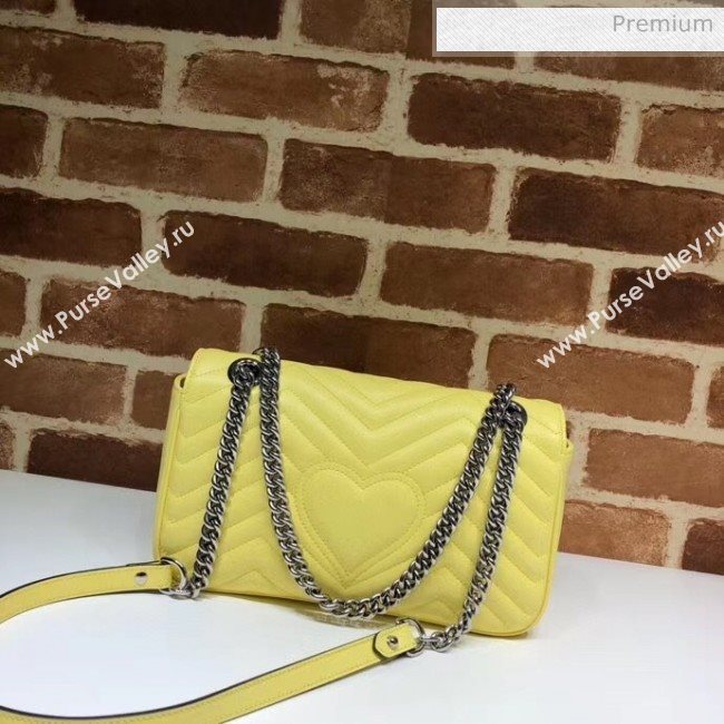 Gucci GG Marmont Matelassé Small Shoulder Bag 443497 Pastel Yellow 2020 (DLH-20051109)