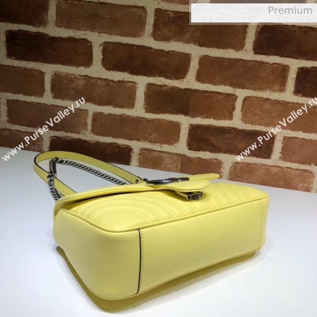 Gucci GG Marmont Matelassé Small Shoulder Bag 443497 Pastel Yellow 2020 (DLH-20051109)