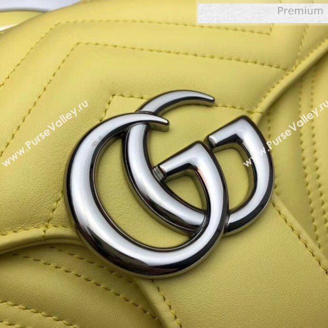 Gucci GG Marmont Matelassé Small Shoulder Bag 443497 Pastel Yellow 2020 (DLH-20051109)