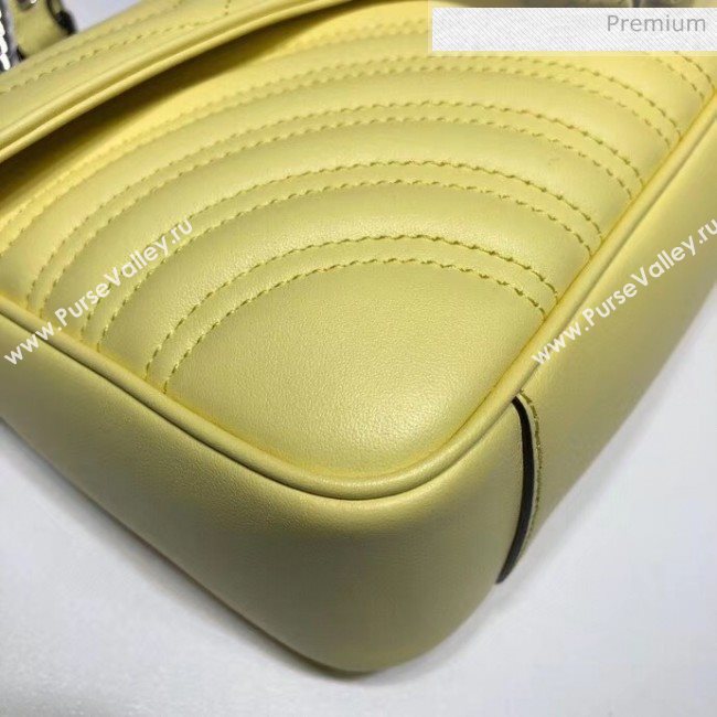 Gucci GG Marmont Matelassé Small Shoulder Bag 443497 Pastel Yellow 2020 (DLH-20051109)