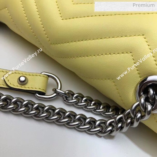 Gucci GG Marmont Matelassé Small Shoulder Bag 443497 Pastel Yellow 2020 (DLH-20051109)