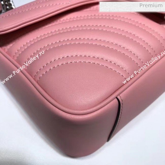 Gucci GG Marmont Matelassé Small Shoulder Bag 443497 Pastel Pink 2020 (DLH-20051110)