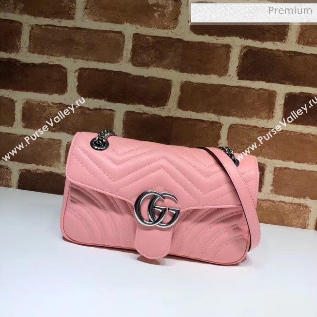 Gucci GG Marmont Matelassé Small Shoulder Bag 443497 Pastel Pink 2020 (DLH-20051110)