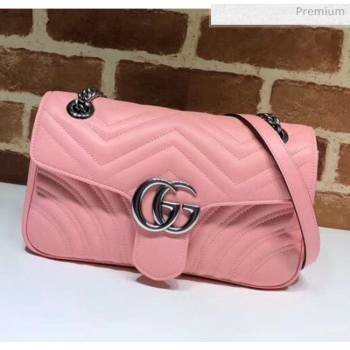 Gucci GG Marmont Matelassé Small Shoulder Bag 443497 Pastel Pink 2020 (DLH-20051110)