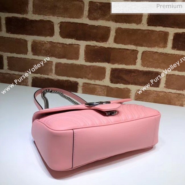 Gucci GG Marmont Matelassé Small Shoulder Bag 443497 Pastel Pink 2020 (DLH-20051110)