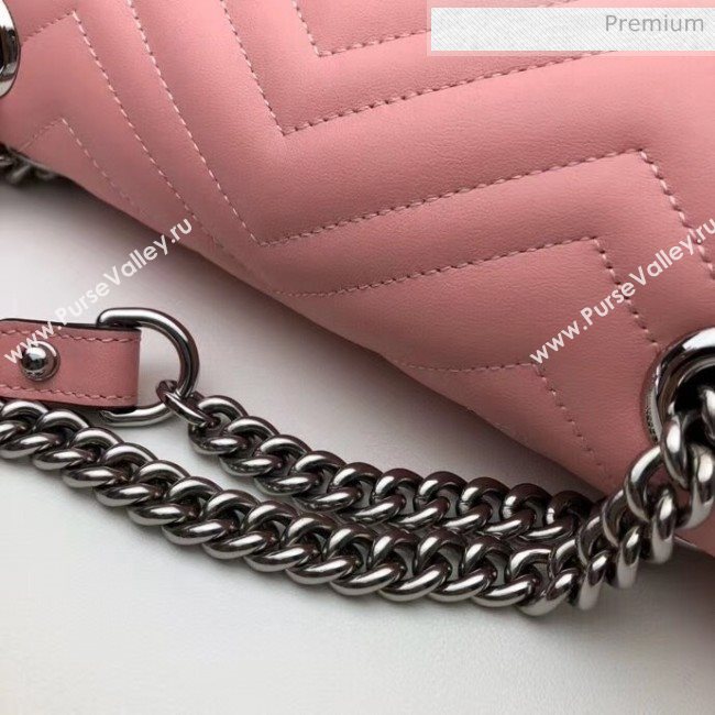 Gucci GG Marmont Matelassé Small Shoulder Bag 443497 Pastel Pink 2020 (DLH-20051110)