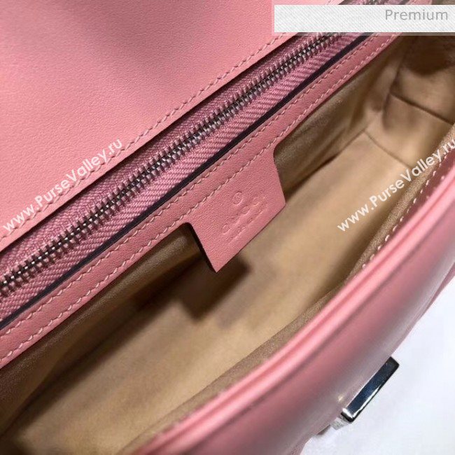 Gucci GG Marmont Matelassé Small Shoulder Bag 443497 Pastel Pink 2020 (DLH-20051110)