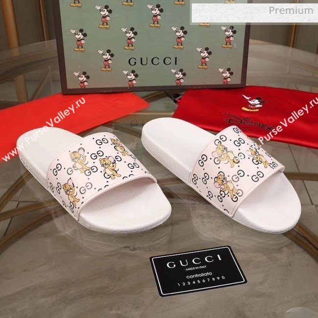 Gucci Mice Print Rubber Slide Sandal White 2020(For Women and Men) (MD-20050912)