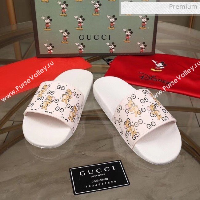 Gucci Mice Print Rubber Slide Sandal White 2020(For Women and Men) (MD-20050912)