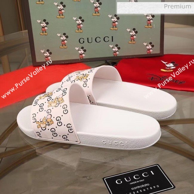 Gucci Mice Print Rubber Slide Sandal White 2020(For Women and Men) (MD-20050912)