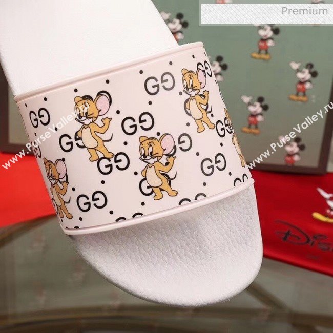 Gucci Mice Print Rubber Slide Sandal White 2020(For Women and Men) (MD-20050912)
