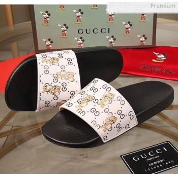 Gucci Mice Print Rubber Slide Sandal White/Black 2020(For Women and Men) (MD-20050913)