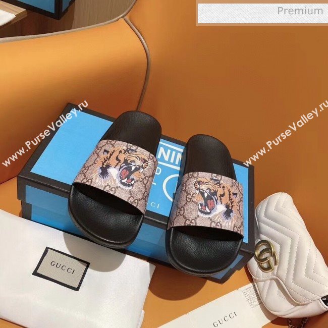 Gucci GG Tiger Print Slide Sandal Brown 02 2020(For Women and Men) (SY-20050926)