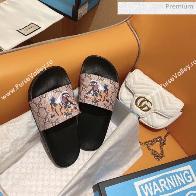 Gucci GG Tiger Print Slide Sandal Brown 02 2020(For Women and Men) (SY-20050926)