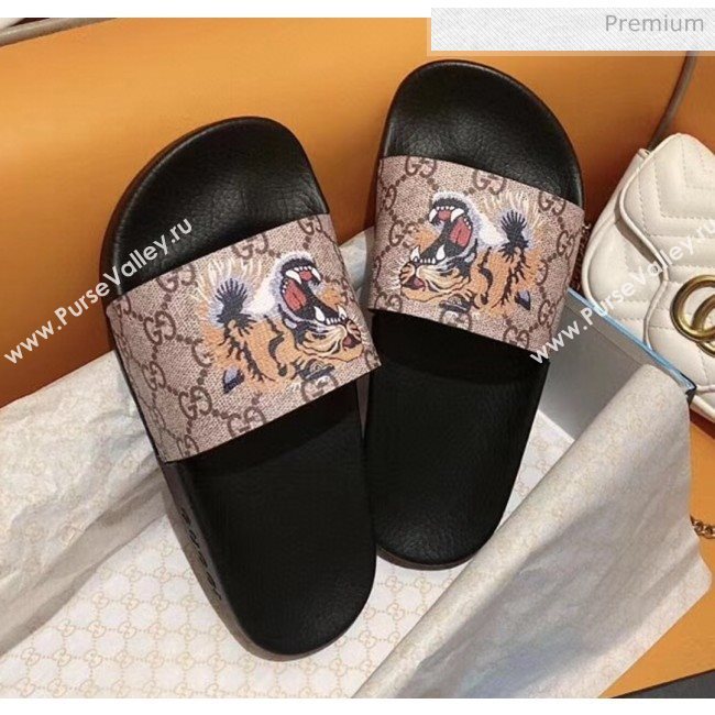 Gucci GG Tiger Print Slide Sandal Brown 02 2020(For Women and Men) (SY-20050926)