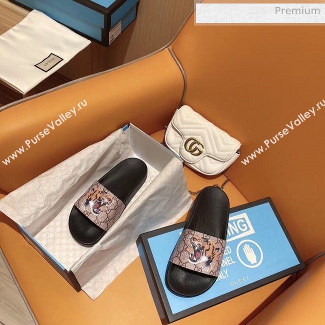 Gucci GG Tiger Print Slide Sandal Brown 02 2020(For Women and Men) (SY-20050926)