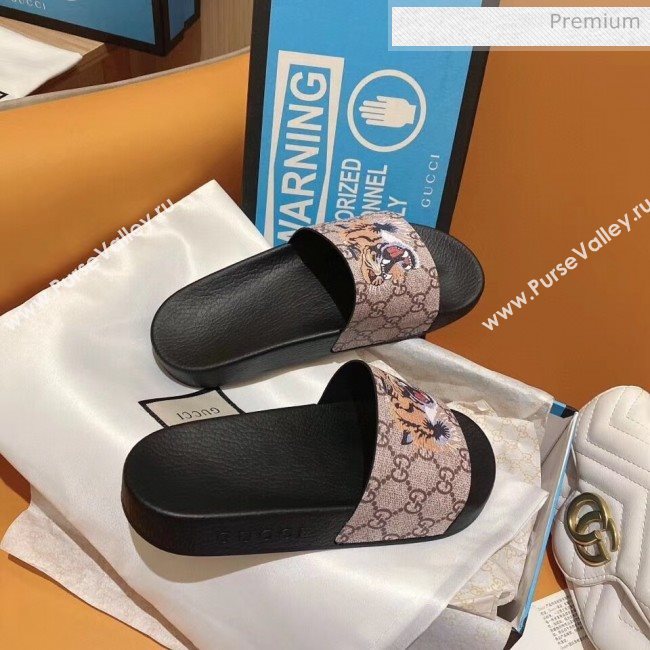 Gucci GG Tiger Print Slide Sandal Brown 02 2020(For Women and Men) (SY-20050926)