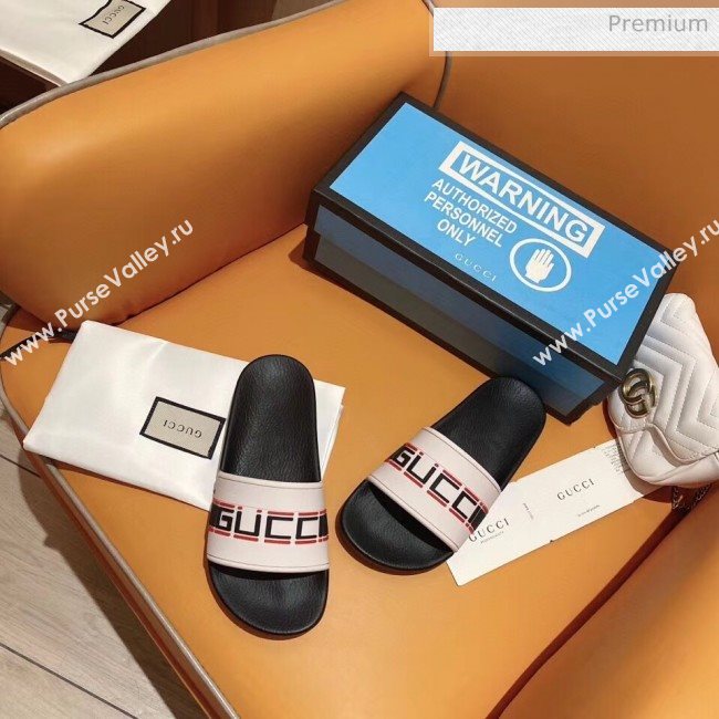 Gucci Stripe Rubber Slide Sandal 524984 Black/White 2020(For Women and Men) (SY-20050931)