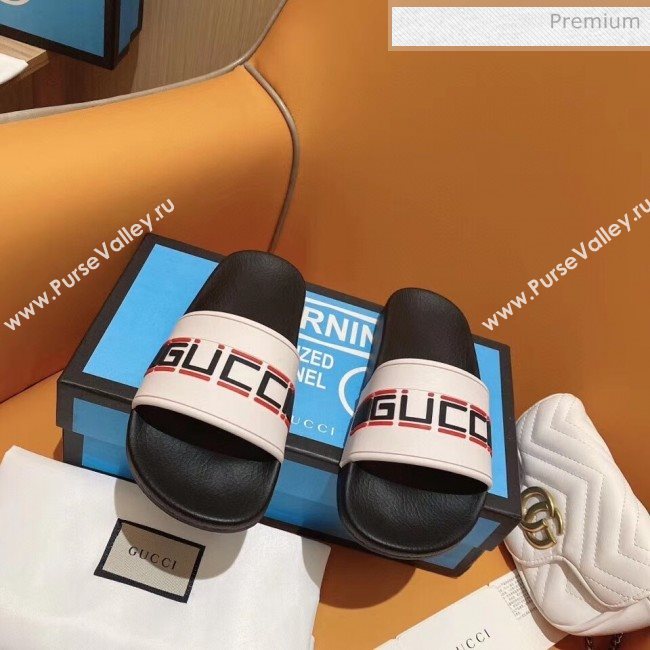 Gucci Stripe Rubber Slide Sandal 524984 Black/White 2020(For Women and Men) (SY-20050931)
