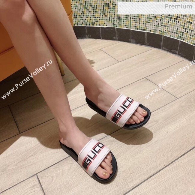Gucci Stripe Rubber Slide Sandal 524984 Black/White 2020(For Women and Men) (SY-20050931)