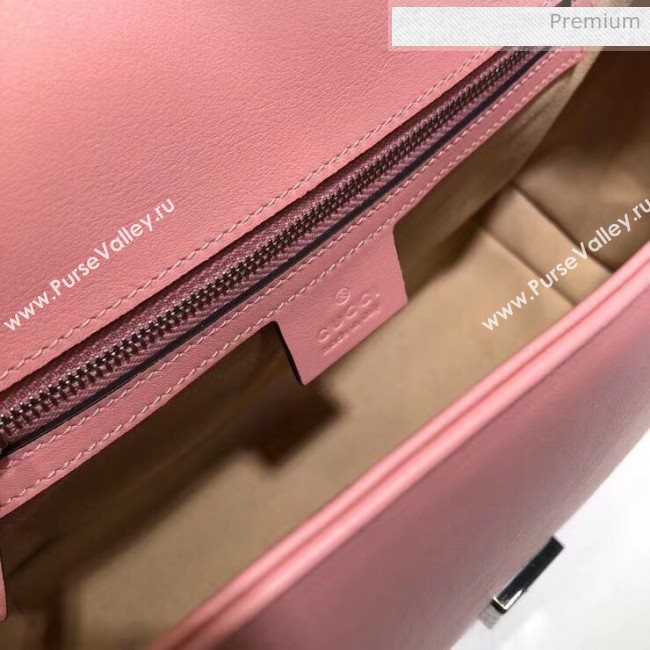 Gucci GG Marmont Matelassé Small Top Handle Bag 498110 Pastel Pink 2020 (DLH-20051123)