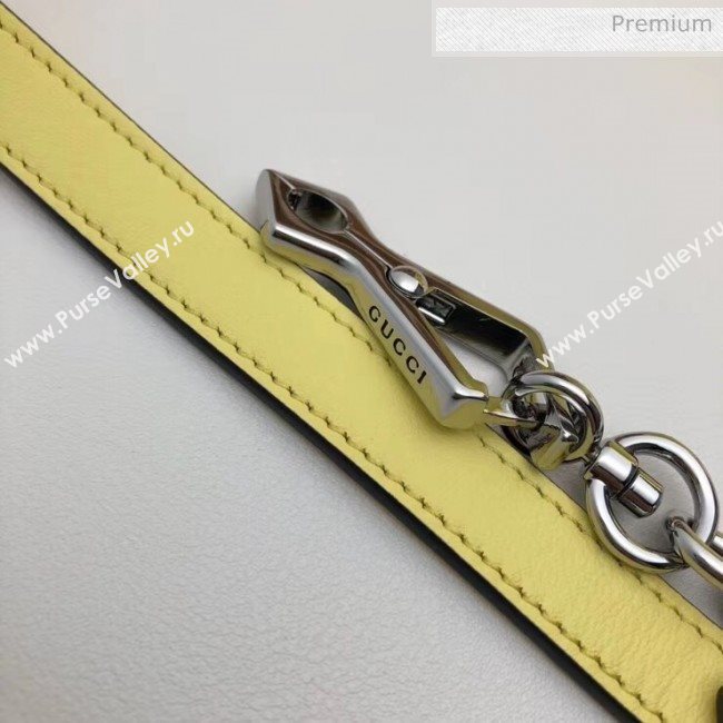 Gucci GG Marmont Matelassé Small Top Handle Bag 498110 Pastel Yellow 2020 (DLH-20051124)