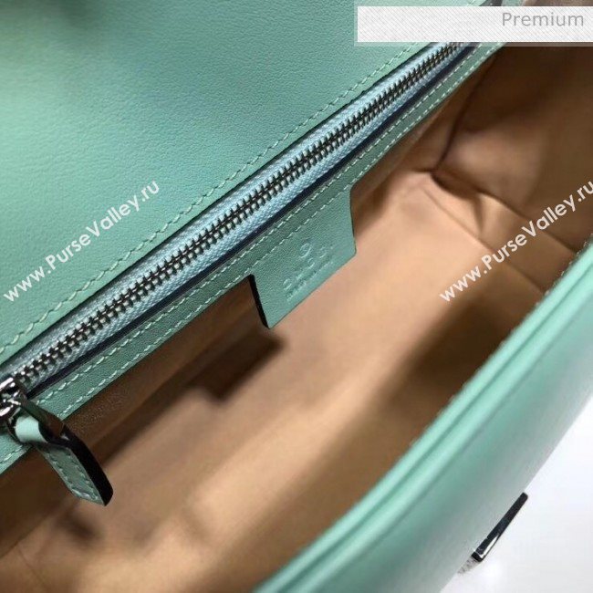 Gucci GG Marmont Matelassé Small Top Handle Bag 498110 Pastel Green 2020 (DLH-20051125)