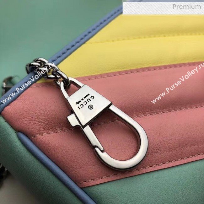 Gucci GG Marmont Matelassé Super Mini Shoulder Bag 476433 Multicolor Pastel 2020 (DLH-20051111)