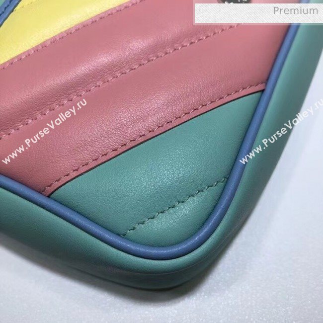 Gucci GG Marmont Matelassé Super Mini Shoulder Bag 476433 Multicolor Pastel 2020 (DLH-20051111)