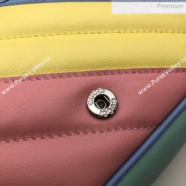 Gucci GG Marmont Matelassé Super Mini Shoulder Bag 476433 Multicolor Pastel 2020 (DLH-20051111)