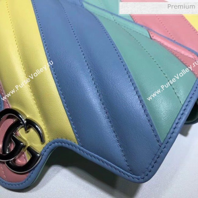 Gucci GG Marmont Matelassé Super Mini Shoulder Bag 476433 Multicolor Pastel 2020 (DLH-20051111)