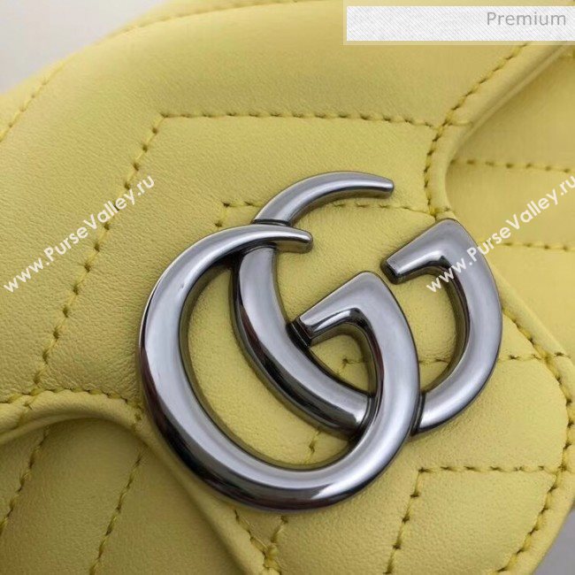 Gucci GG Marmont Matelassé Super Mini Shoulder Bag 476433 Pastel Yellow 2020 (DLH-20051112)