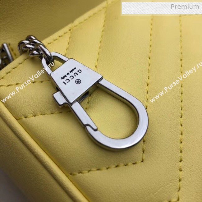 Gucci GG Marmont Matelassé Super Mini Shoulder Bag 476433 Pastel Yellow 2020 (DLH-20051112)