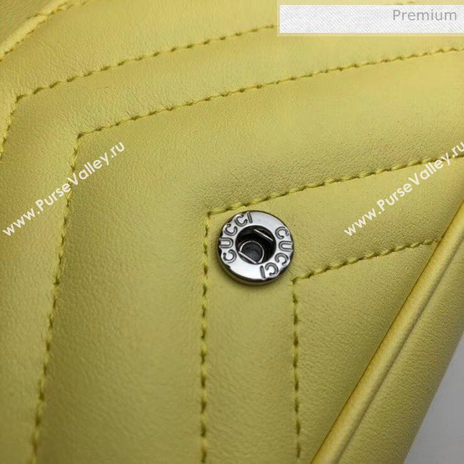Gucci GG Marmont Matelassé Super Mini Shoulder Bag 476433 Pastel Yellow 2020 (DLH-20051112)