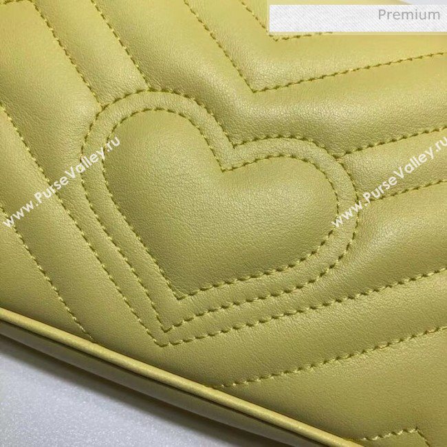 Gucci GG Marmont Matelassé Super Mini Shoulder Bag 476433 Pastel Yellow 2020 (DLH-20051112)