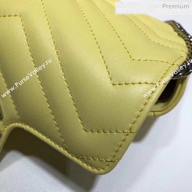 Gucci GG Marmont Matelassé Super Mini Shoulder Bag 476433 Pastel Yellow 2020 (DLH-20051112)