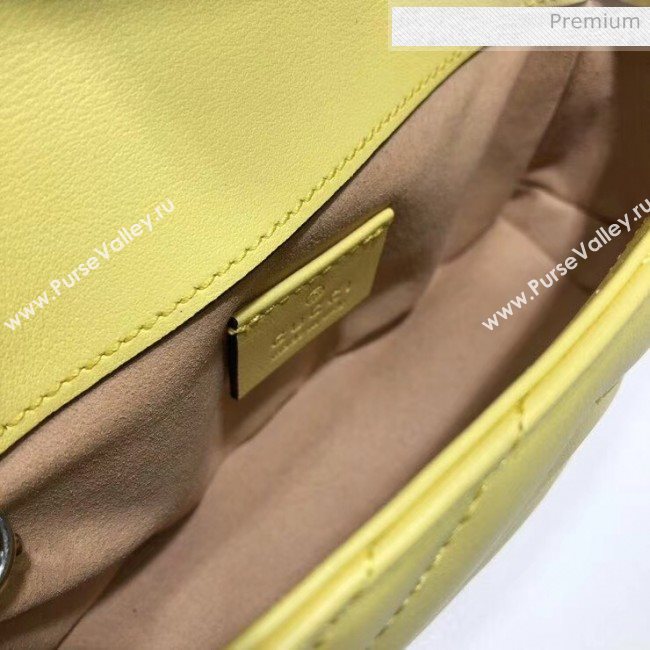 Gucci GG Marmont Matelassé Super Mini Shoulder Bag 476433 Pastel Yellow 2020 (DLH-20051112)