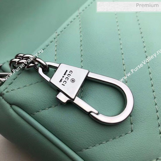 Gucci GG Marmont Matelassé Super Mini Shoulder Bag 476433 Pastel Green 2020 (DLH-20051113)